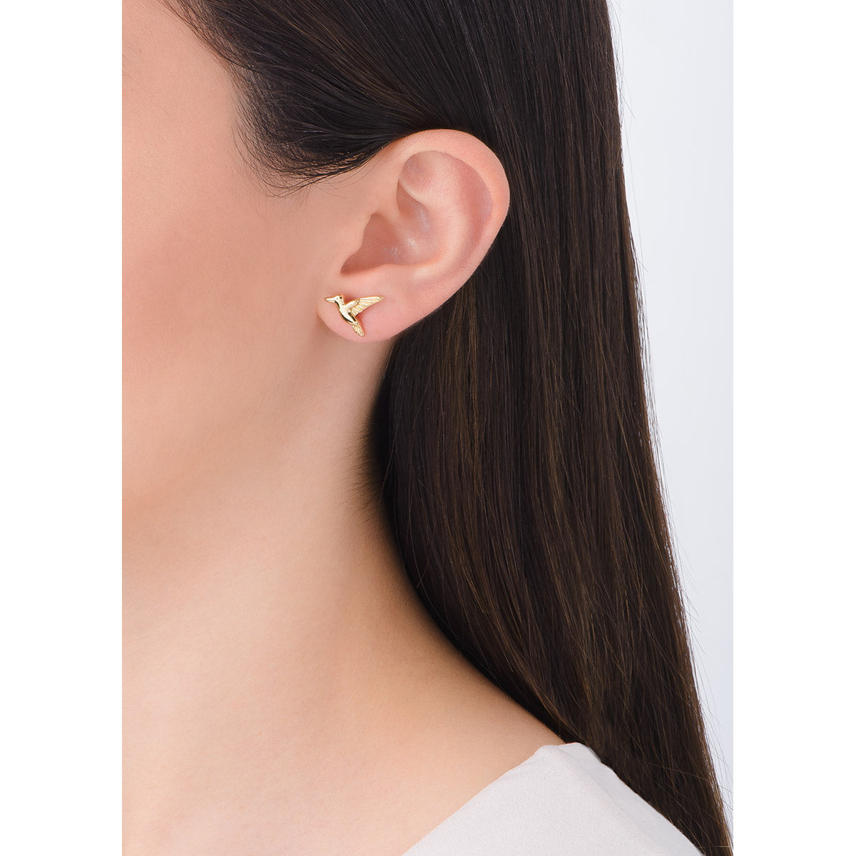 Aretes de Colibrí en Baño de Oro 18k Diseño Exquisito
