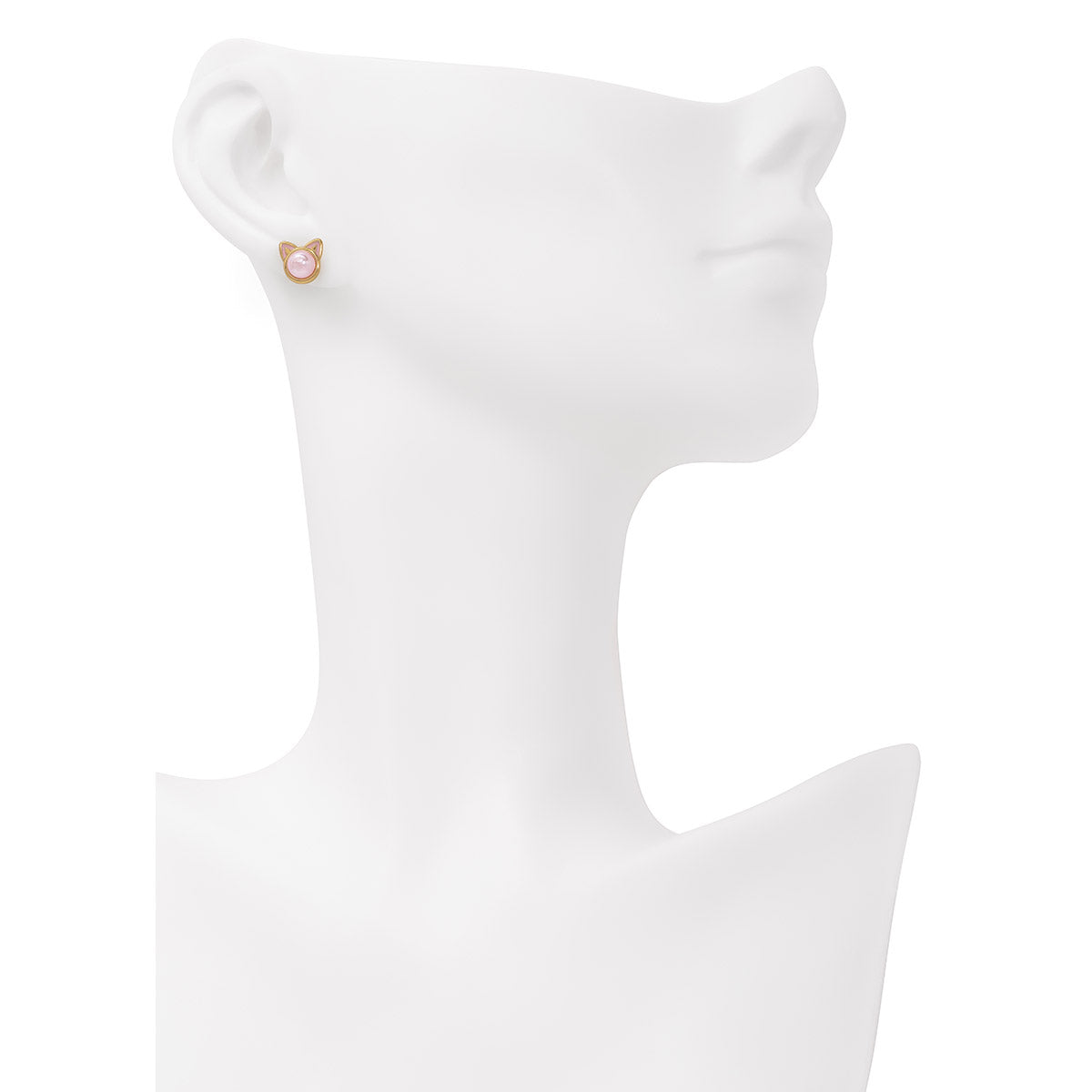 Aretes Baño Oro 18k con Perla Rosada y Orejitas