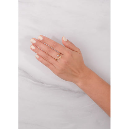 Anillo Ajustable con Cristal y Detalle de Cruz No.7
