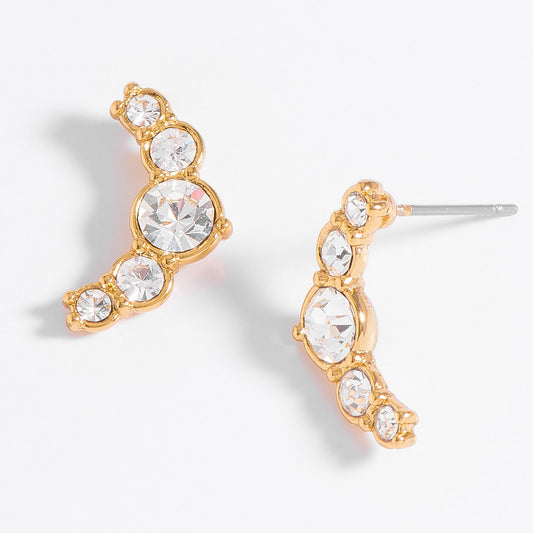 Aretes en Baño de Oro con Luna Creciente