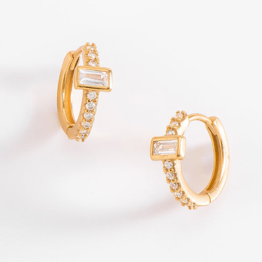 Arracadas de oro 18k con Diamonice cristal incrustadas