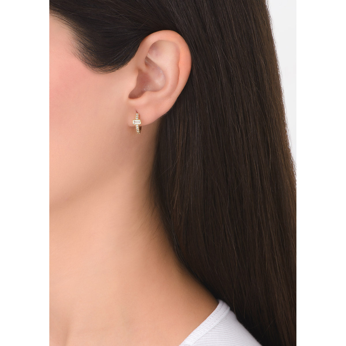 Arracadas de oro 18k con Diamonice cristal incrustadas