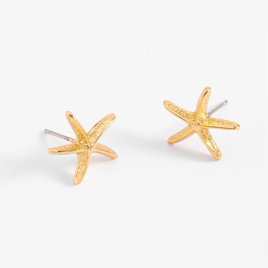 Aretes en baño de oro diseño estrella de mar