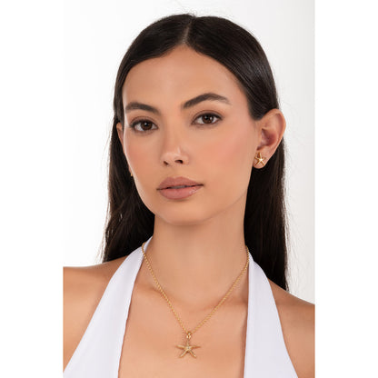 Aretes en baño de oro diseño estrella de mar