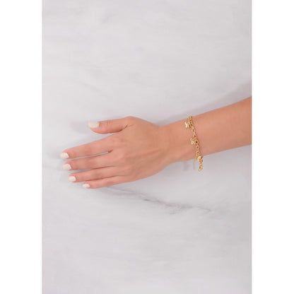 Pulsera en baño de oro con dijes de mariposas