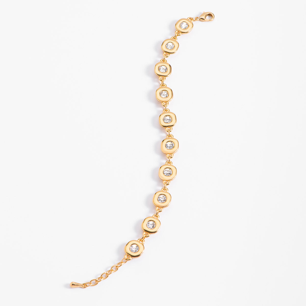 Pulsera con cristales engastados y baño de oro