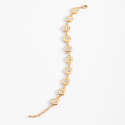 Pulsera con cristales engastados y baño de oro