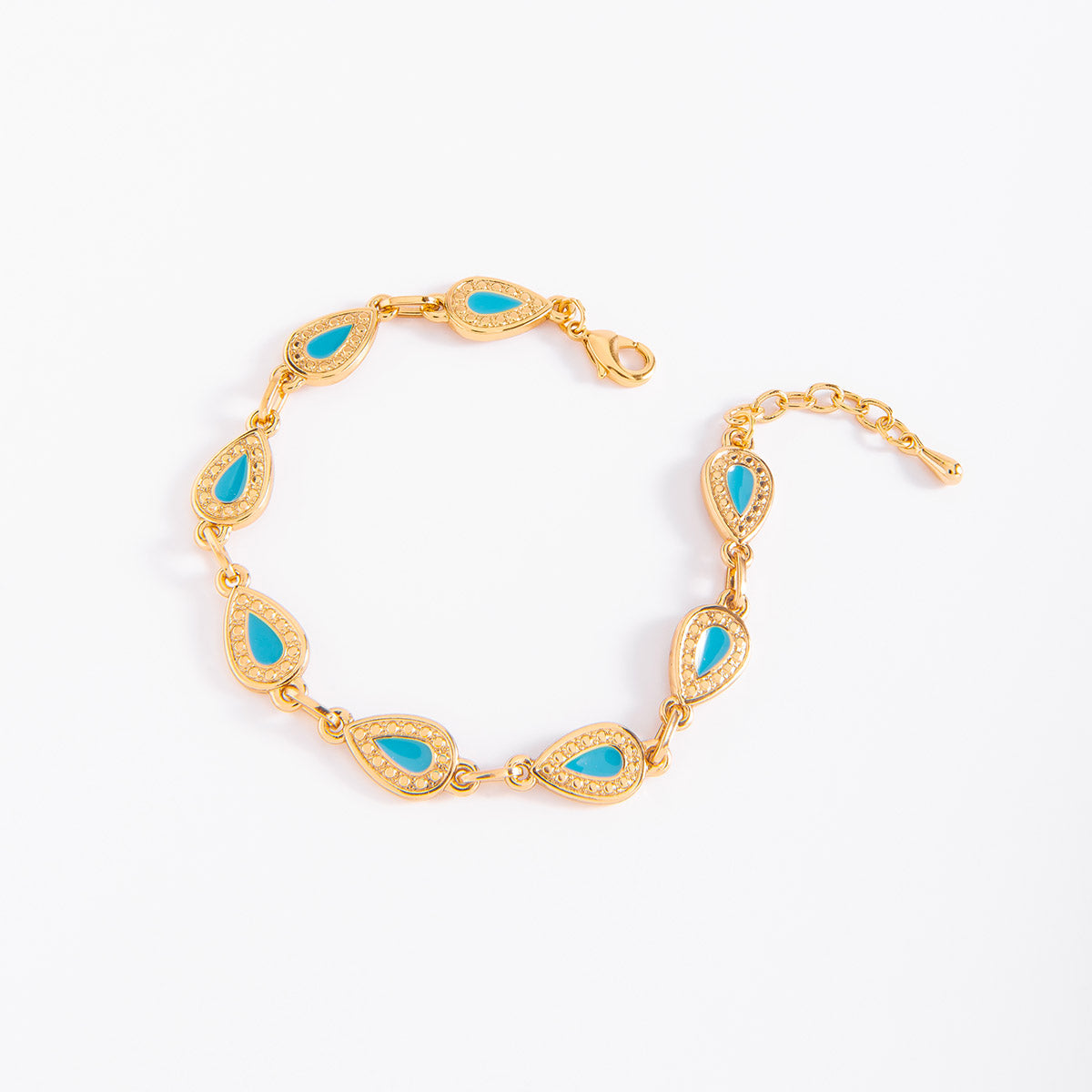 Pulsera en baño de oro con esmlate tono turquesa