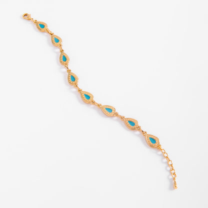 Pulsera en baño de oro con esmlate tono turquesa