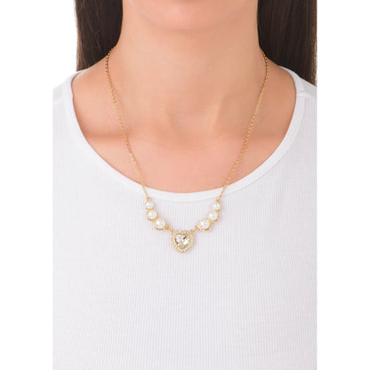 Collar con Dije de Corazón y Piedras Cristal 18k