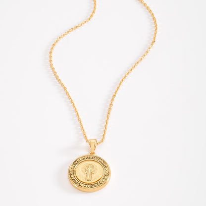 Collar San Judas Tadeo en Oro 18k con Dije Circular