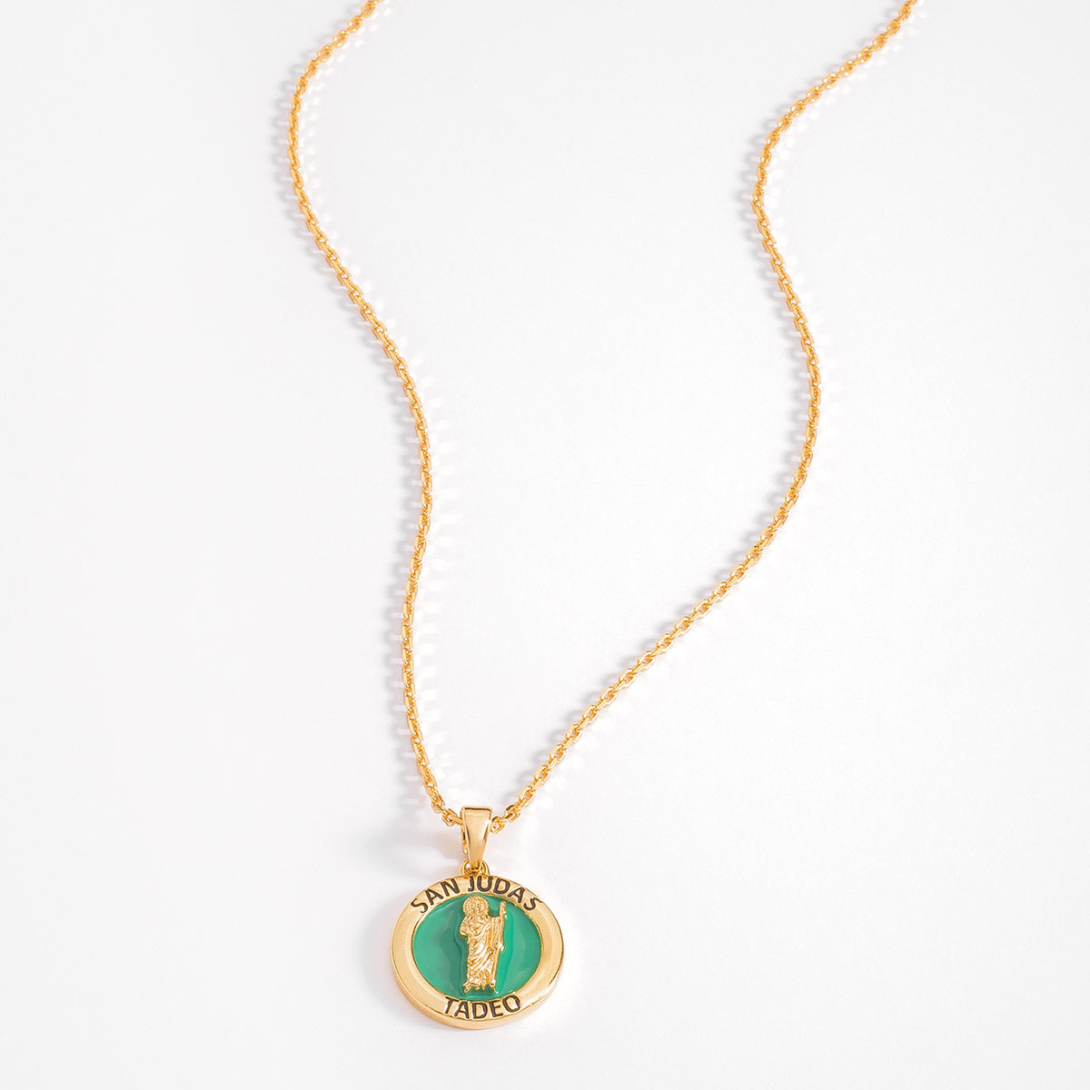 Collar de San Judas Tadeo en Baño de Oro 18k 50 cm
