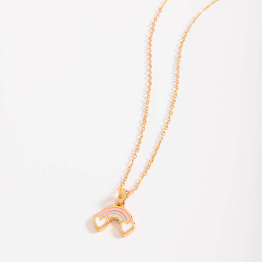 Collar Con Dije de Arcoiris Con Baños de Oro 18k